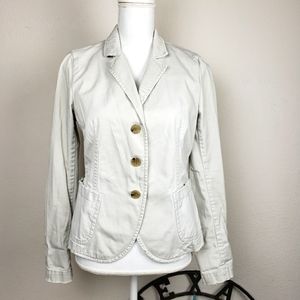 J. Crew Distressed Cream Khaki Blazer